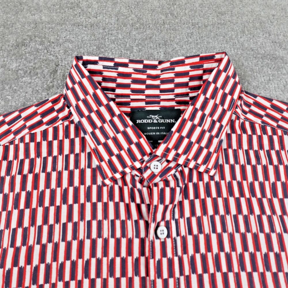 Rodd Gunn Shirt Mens 2XL Sports Fit Multicolor Short Sleeve Button Cotton Casual